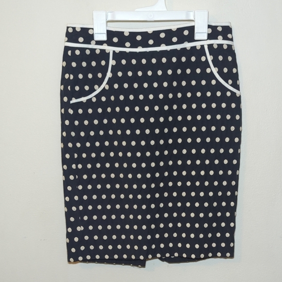 The Limited Dresses & Skirts - The Limited Navy Blue + White Polka Dot Skirt Women's Size 2